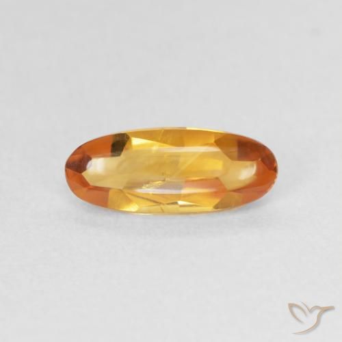 0.91ct 天然 深橙金 黄水晶, 椭圆形, 透明