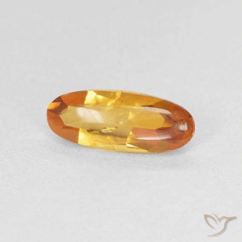0.91克拉天然黄水晶，椭圆形，透明