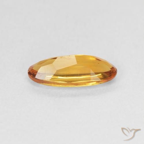0.91克拉天然黄水晶，椭圆形，透明