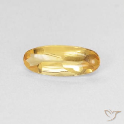 0.89ct 天然 金色 黄水晶, 椭圆形, 透明