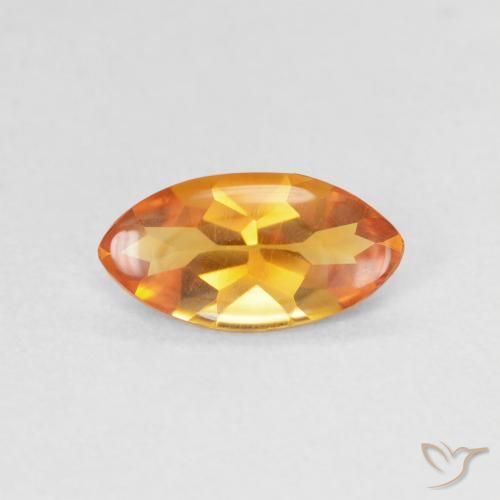 0.79ct 天然 中橙 黄水晶, 榄尖形, 透明