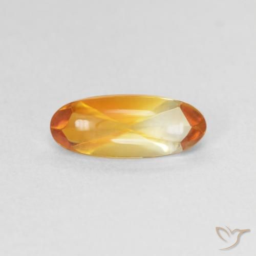 0.96ct 天然 橙金 黄水晶, 椭圆形, 透明