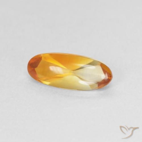 0.96克拉天然黄水晶，椭圆形，透明