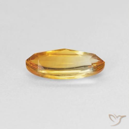 0.96克拉天然黄水晶，椭圆形，透明