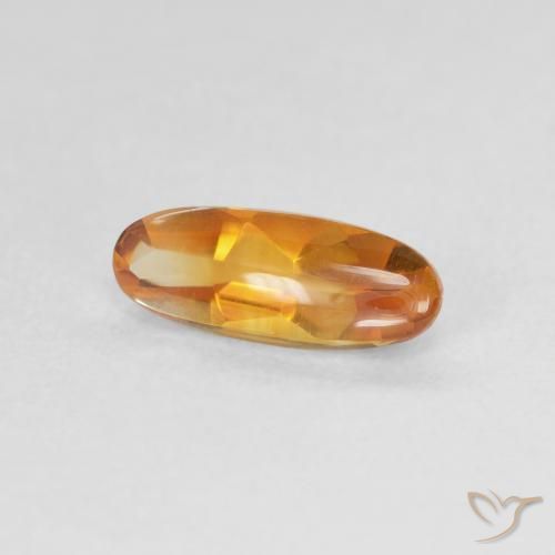 0.91克拉天然黄水晶，椭圆形，透明