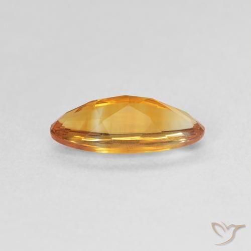 0.91克拉天然黄水晶，椭圆形，透明