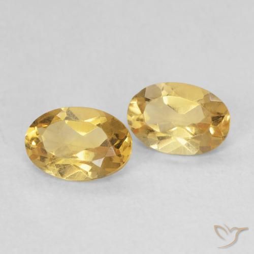 0.74克拉天然黄水晶，椭圆形，VVS-VS