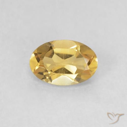 0.44ct 天然 金色 黄水晶, 椭圆形, VVS-VS