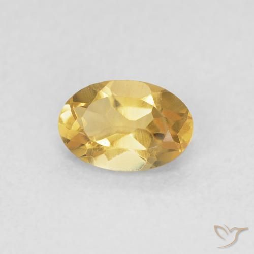 0.44克拉天然黄水晶，椭圆形，VVS-VS