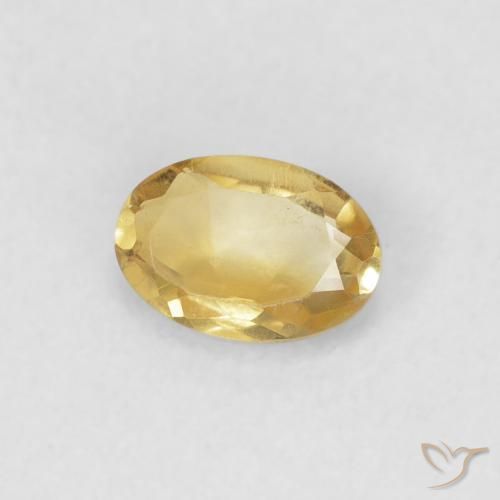0.38克拉天然黄水晶，椭圆形，VVS-VS