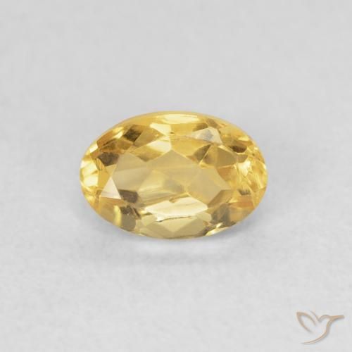 0.51ct 天然 金色 黄水晶, 椭圆形, VVS-VS