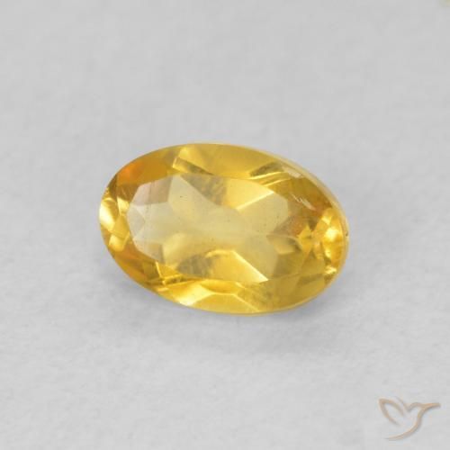 0.46克拉天然黄水晶，椭圆形，VVS-VS