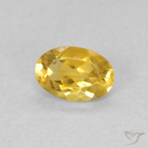 0.41克拉天然黄水晶，椭圆形，VVS-VS