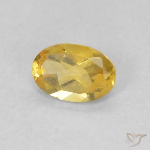 0.37克拉天然黄水晶，椭圆形，VVS-VS