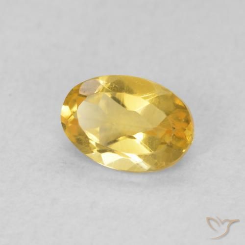 0.43克拉天然黄水晶，椭圆形，VVS-VS