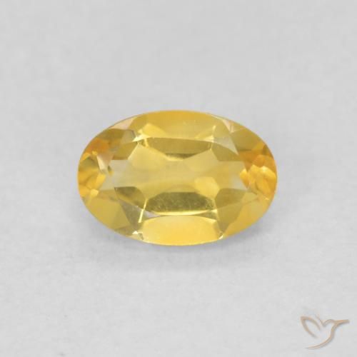 0.42ct 天然 中金 黄水晶, 椭圆形, VVS-VS