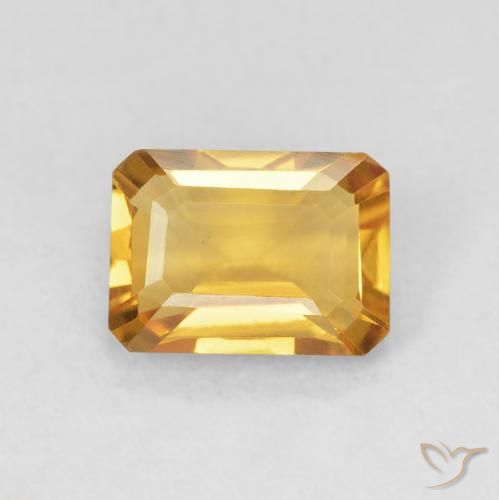1.32ct 天然 Medium Light-Golden 黄水晶, 祖母绿式切割, VS