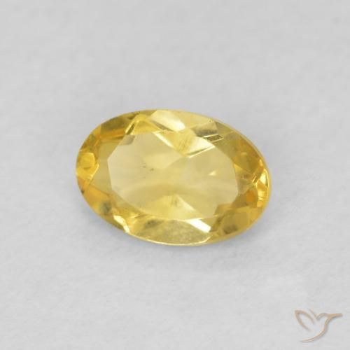 0.40克拉天然黄水晶，椭圆形，VVS-VS