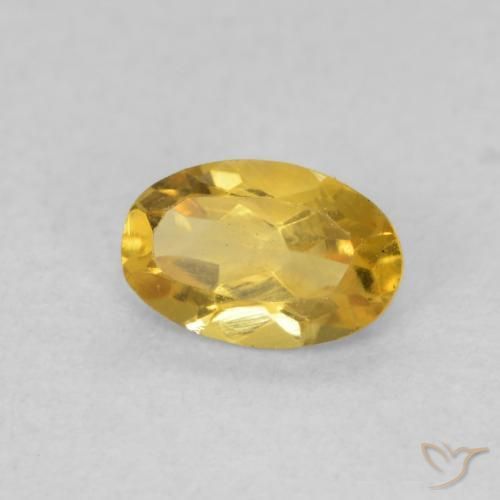 0.41克拉天然黄水晶，椭圆形，VVS-VS