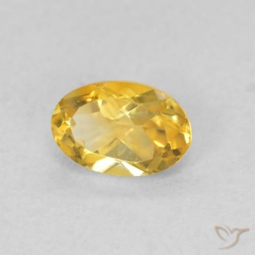 0.49克拉天然黄水晶，椭圆形，VVS
