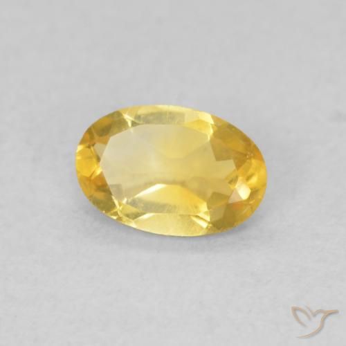 0.37克拉天然黄水晶，椭圆形，VVS-VS