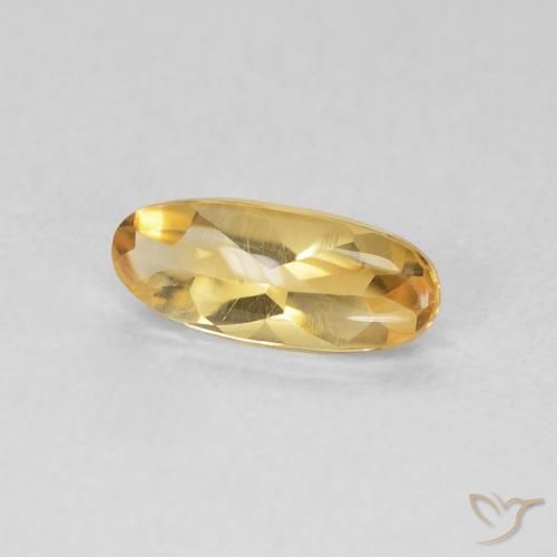 0.85克拉天然黄水晶，椭圆形，透明