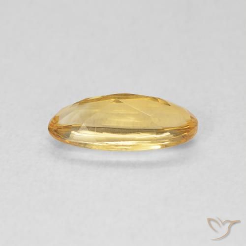 0.85克拉天然黄水晶，椭圆形，透明