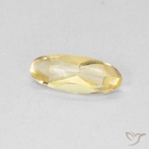 0.77克拉天然黄水晶，椭圆形，透明