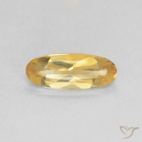 0.91ct 天然 中金 黄水晶, 椭圆形, 透明