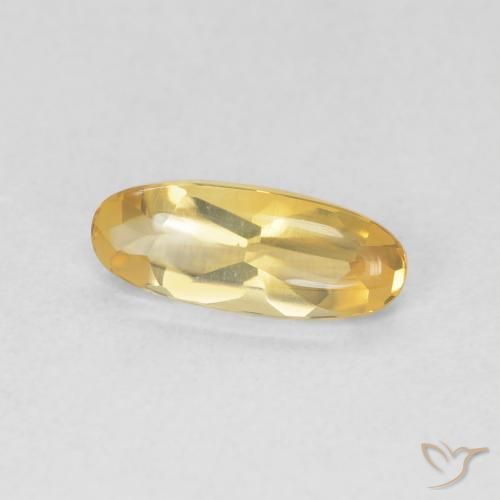 0.91克拉天然黄水晶，椭圆形，透明
