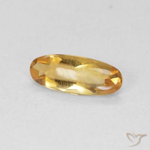0.78克拉天然黄水晶，椭圆形，透明