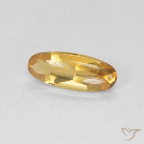 0.87克拉天然黄水晶，椭圆形，透明