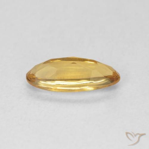 0.87克拉天然黄水晶，椭圆形，透明