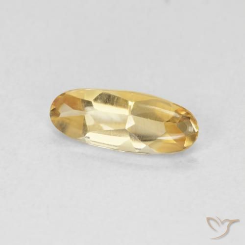 0.80克拉天然黄水晶，椭圆形，透明