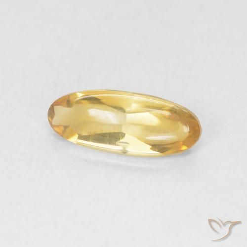 0.86克拉天然黄水晶，椭圆形，透明