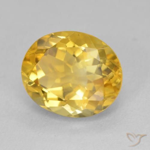 4.73克拉天然黄水晶，椭圆形，VVS-VS