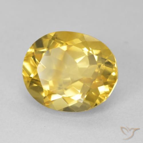 4.62克拉天然黄水晶，椭圆形，VVS-VS