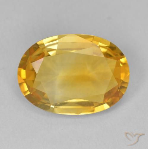 5.76ct 天然 深金色 黄水晶, 椭圆形, VVS