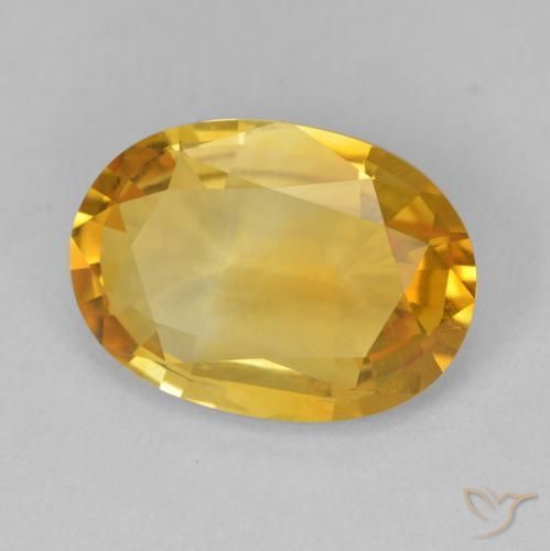 5.76克拉天然黄水晶，椭圆形，VVS
