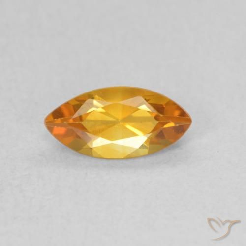 0.48ct 天然 橙金 黄水晶, 榄尖形, VVS-VS