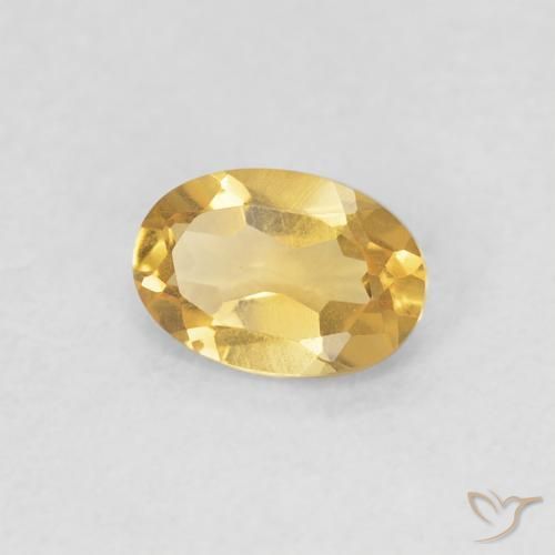 0.38克拉天然黄水晶，椭圆形，VVS-VS