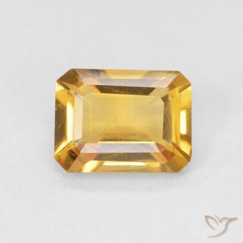 1.30ct 天然 橙金 黄水晶, 祖母绿式切割, VVS
