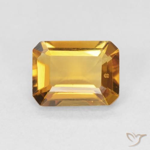 1.44ct 天然 橙金 黄水晶, 祖母绿式切割, VVS