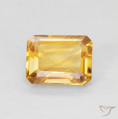 1.55ct 天然 橙金 黄水晶, 祖母绿式切割, VVS