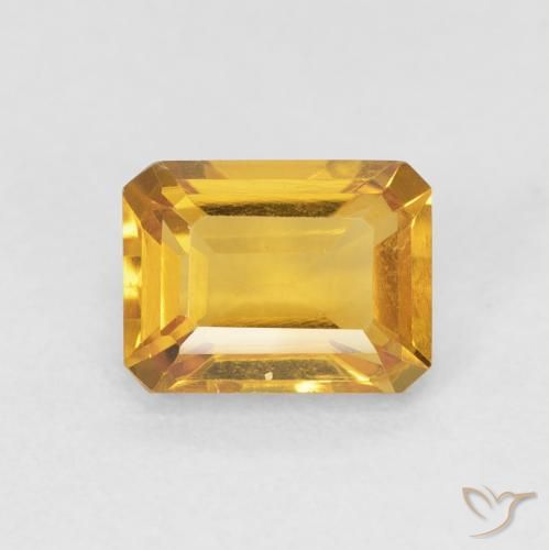 1.61ct 天然 橙金 黄水晶, 祖母绿式切割, VVS