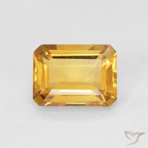 1.59ct 天然 Medium Light Orange-Gold 黄水晶, 祖母绿式切割, VVS