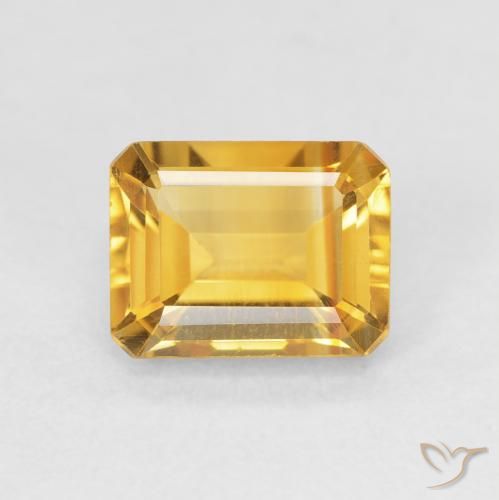 1.64ct 天然 Medium Light Orange-Gold 黄水晶, 祖母绿式切割, VVS
