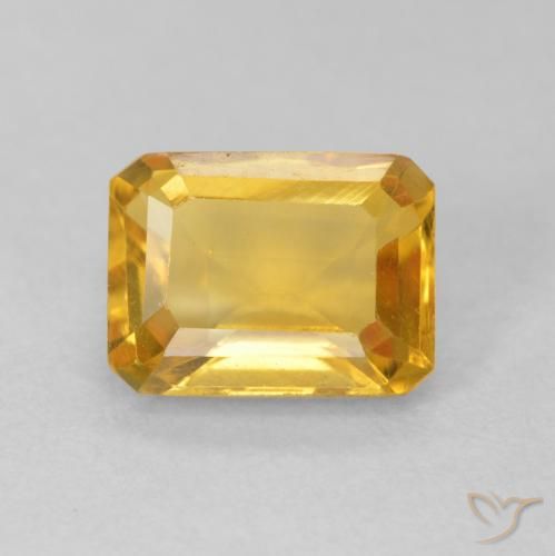 1.62ct 天然 Medium Light Orange-Gold 黄水晶, 祖母绿式切割, VVS-VS