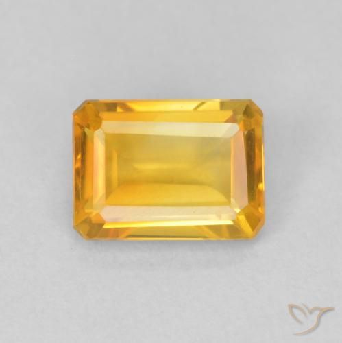 1.26ct 天然 Medium Light Orange-Gold 黄水晶, 祖母绿式切割, VVS-VS