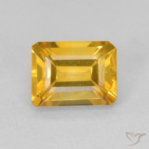 1.60ct 天然 深金橙色 黄水晶, 祖母绿式切割, VVS-VS